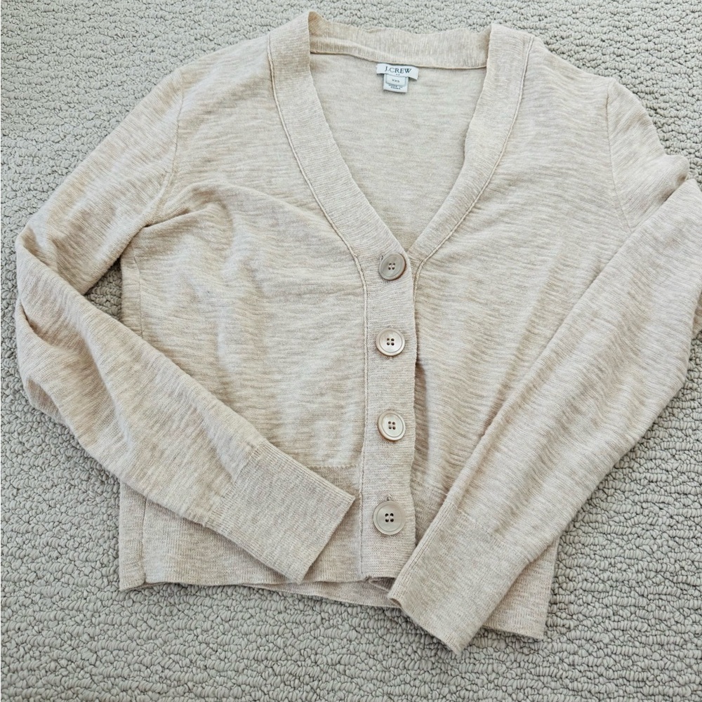 J. Crew Women's Beige Button-Up Cardigan